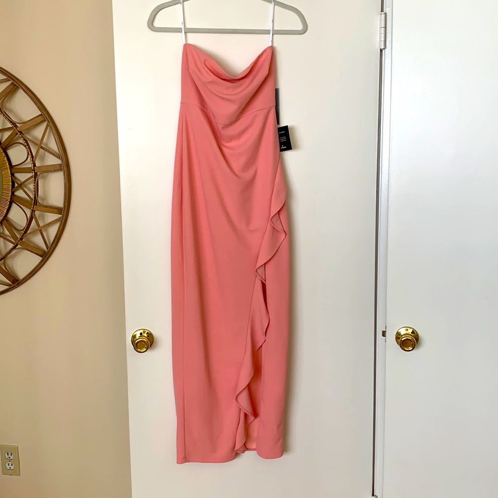 Lulus blush pink strapless maxi dress